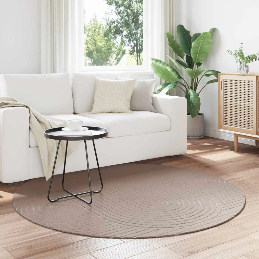 Tappeti per area Rotondo PALMERAS Beige Ø 120 CM Poliestere 42022593