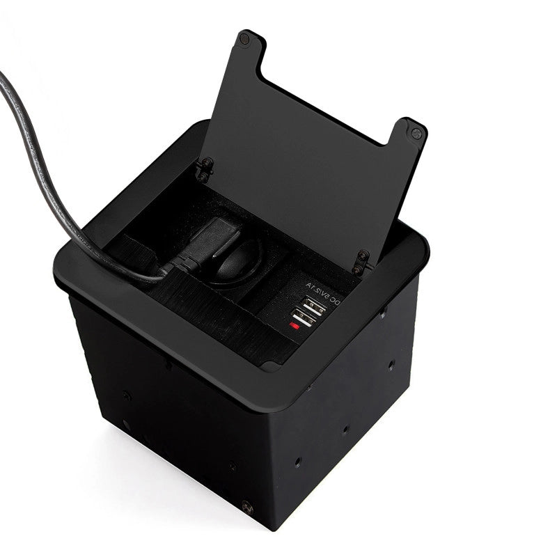 Multiconnettore da tavolo Atom 26 Lite, 225x111 mm, 2 prese Schuko, 1 USB Tipo A, 1 USB Tipo C, Zama-Acciaio-Plastica,..