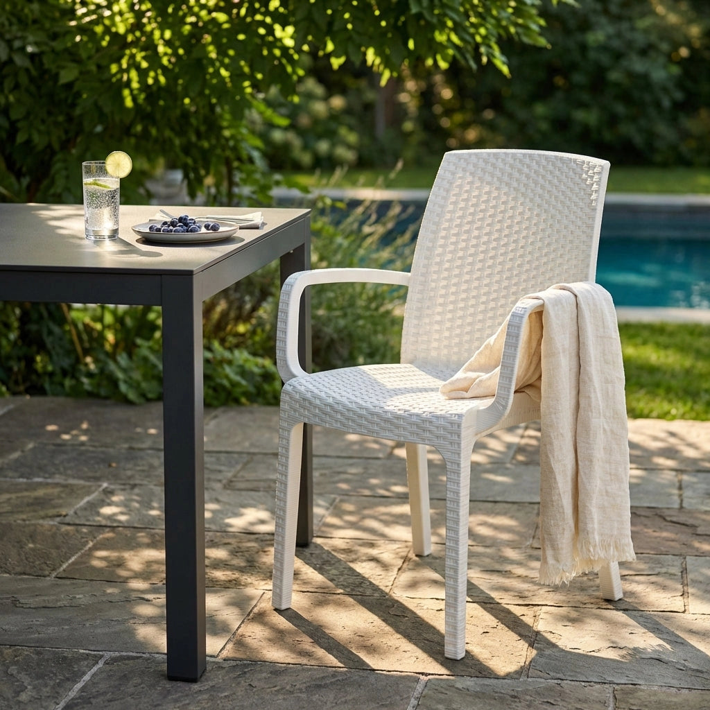 Poltrona da Giardino Impilabile in Wicker cm 57x59x86 - VIRGINIA