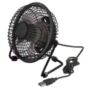 Trade Shop - Mini Ventilatore A Pale Fan Usb In Metallo Con Interruttore Per Pc Notebook Nero -