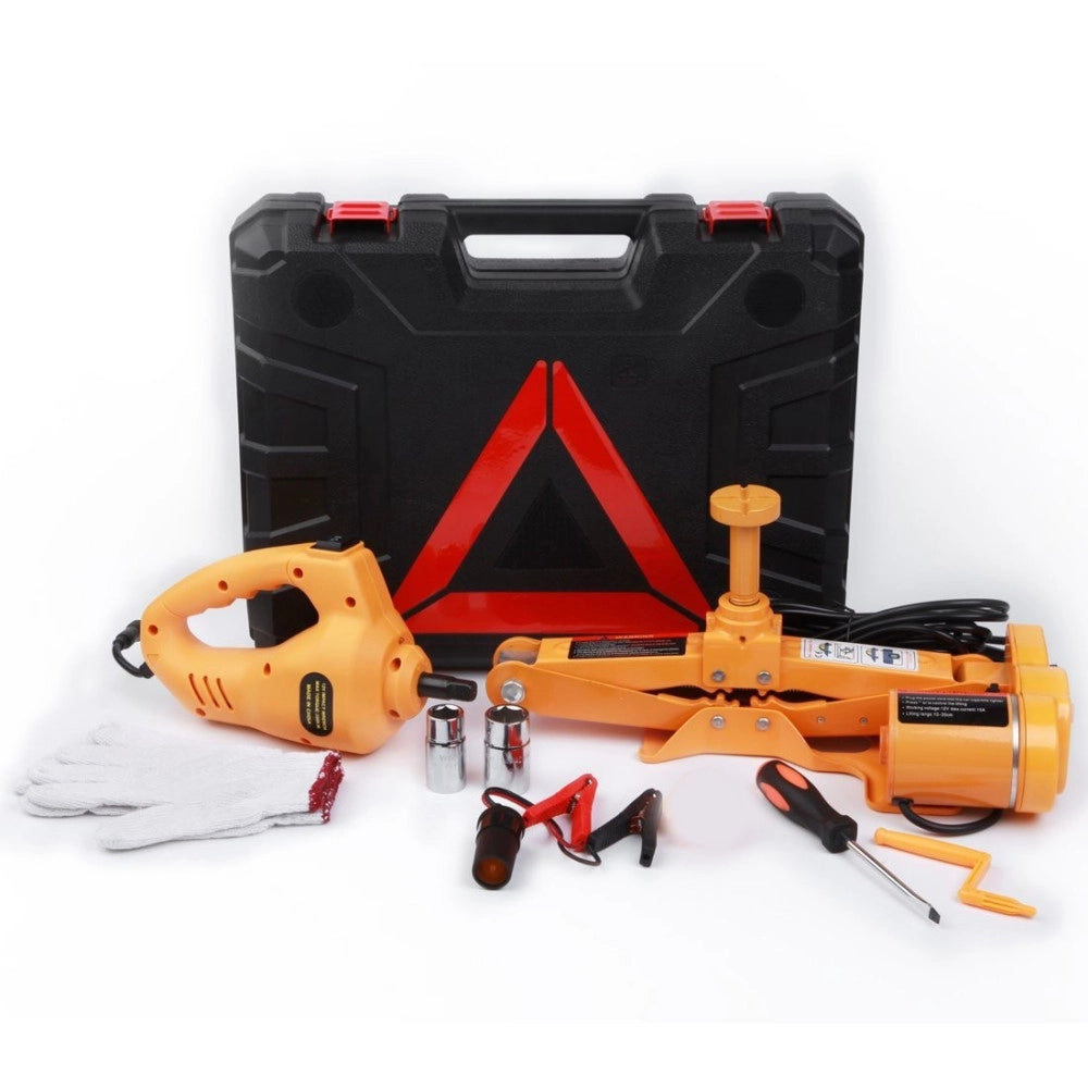 Trade Shop - Crick Elettrico Sollevatore Pantografo Auto 3 Ton 12v Avvitatore Impatto Bussole -