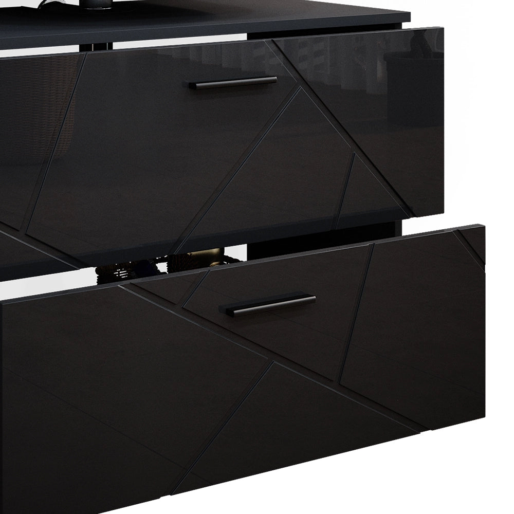 Vicco Set mobili bagno Antracite lucido 3 parti, con mobile base 80 cm