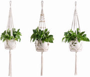 Tre pezzi di appendi piante a macramè, appendi piante per soffitti, corda di cotone, appendi oggetti, appendi piante per soffitti, decorazione per parete, balcone, giardino, casa, decorazione, ufficio verde