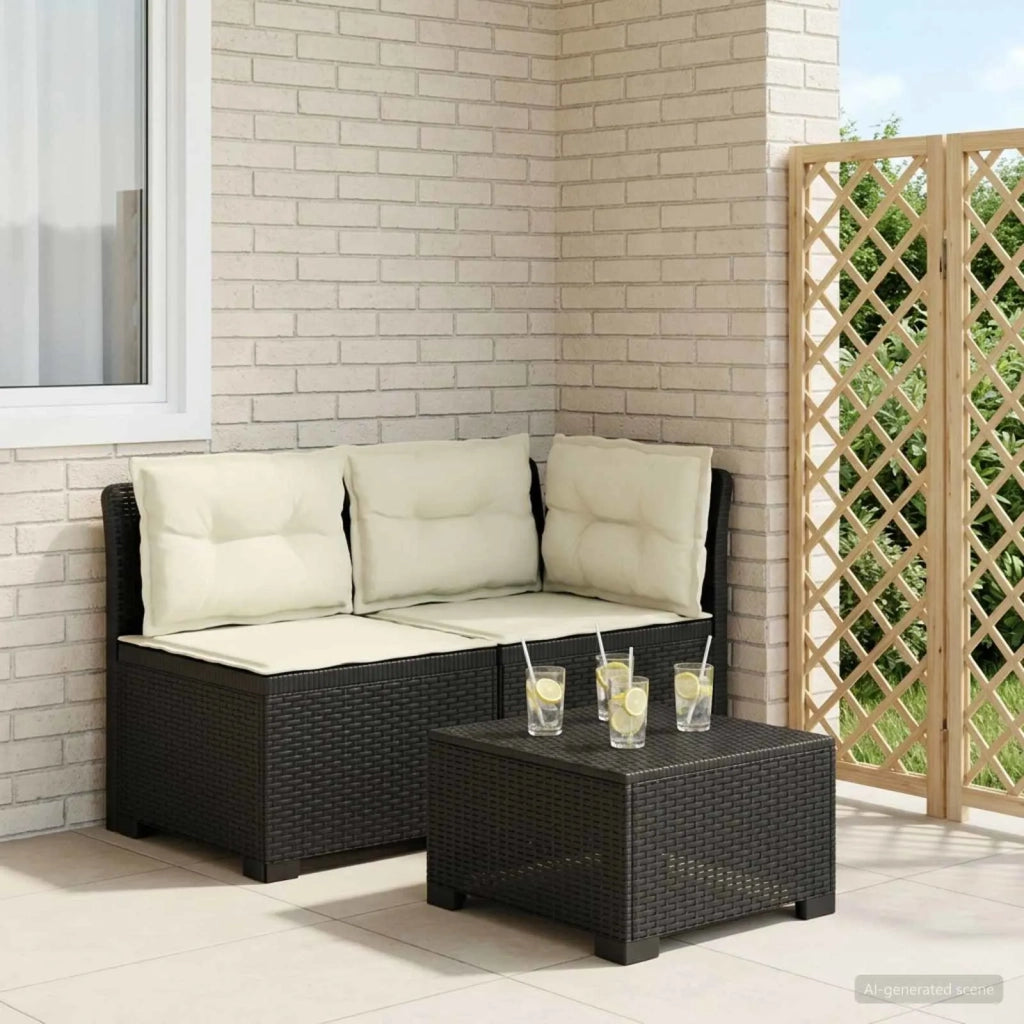 Divano da esterno-Divano da Giardino a 2 Posti con Cuscini Aspetto Rattan PP 550275