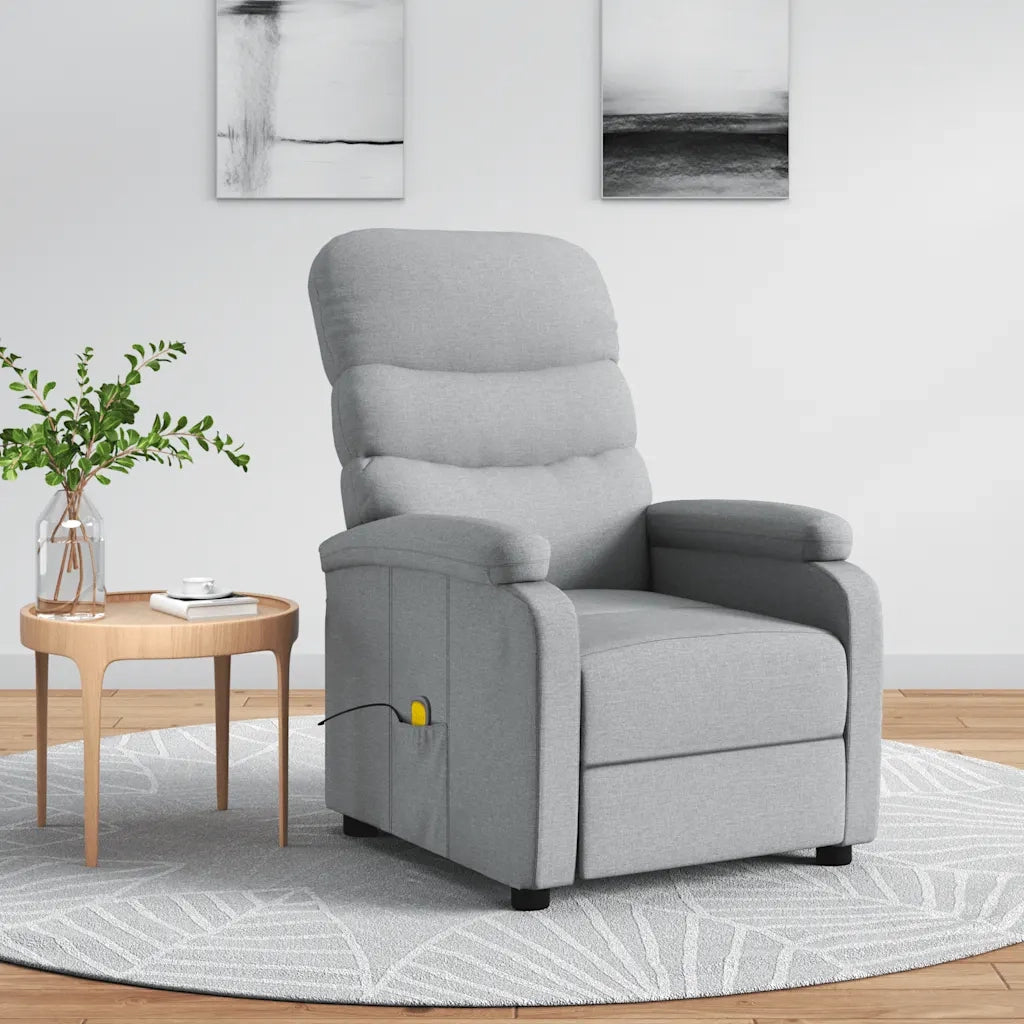 Poltrona Massaggiante in Tessuto Grigio Chiaro 321226