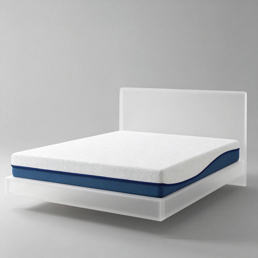MATERASSO 90x190 cm in memory foam al tè verde, sfoderabile, blu/bianco