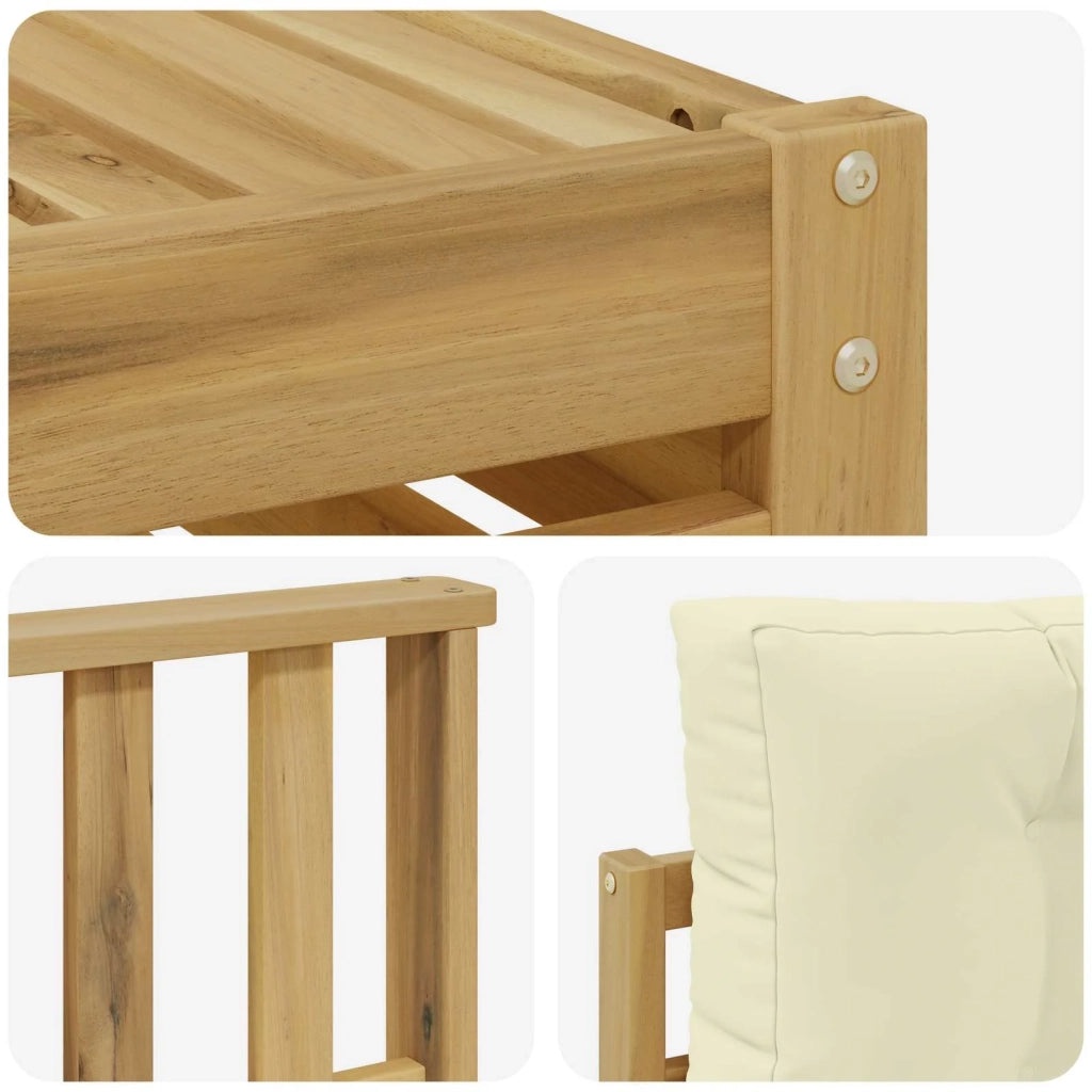 Set di divani da esterno 4 pz Bianco e Crema Poliestere 3390275
