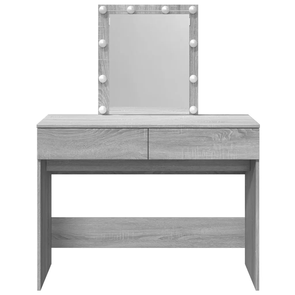 Toeletta con LED Grigio Sonoma 100x40x130 cm 848197