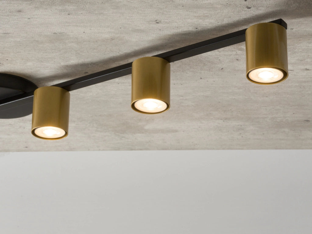 Plafoniera moderna nero oro 5 spot GU10 25W Sigma Sky
