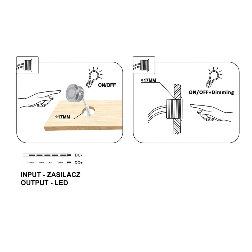 Interruttore touch dimmer cromato 12/24V IdeaLED