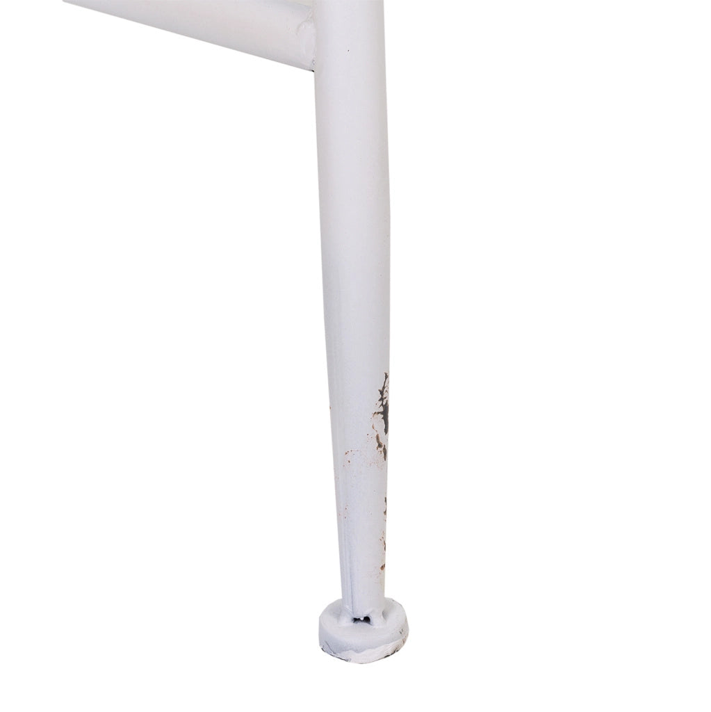 Sgabello in metallo bianco 128x53x86h