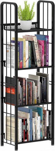 Libreria a scalinata con 4 livelli - mobile per libri - nero - metallo
