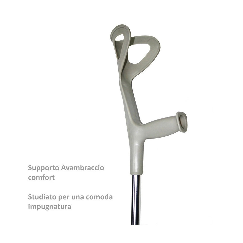 Trade Shop - Coppia Stampelle Canadesi Stampella In Alluminio Altezza Regolabile Lega Leggera -