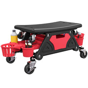 Sgabello da lavoro mobile con rotelle ¨C zephmum ¨C 86x33x33cm, rosso