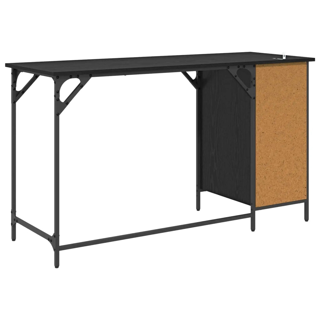 Scrivania per computer Rovere Nero 131 x 48 x 75 cm 882834