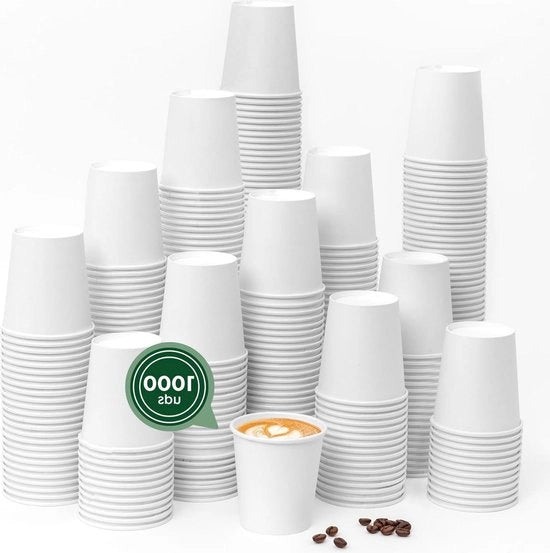 Coppe da caffè usa e getta - bicchieri di carta per catering - 200 ml - bevande calde e fredde - 1000 pezzi