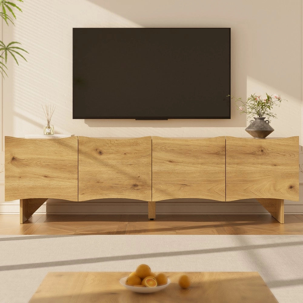 Mobile TV con Ante e Vano Cavi ¨C Xylo ¨C Legno, 155 cm, Soggiorno