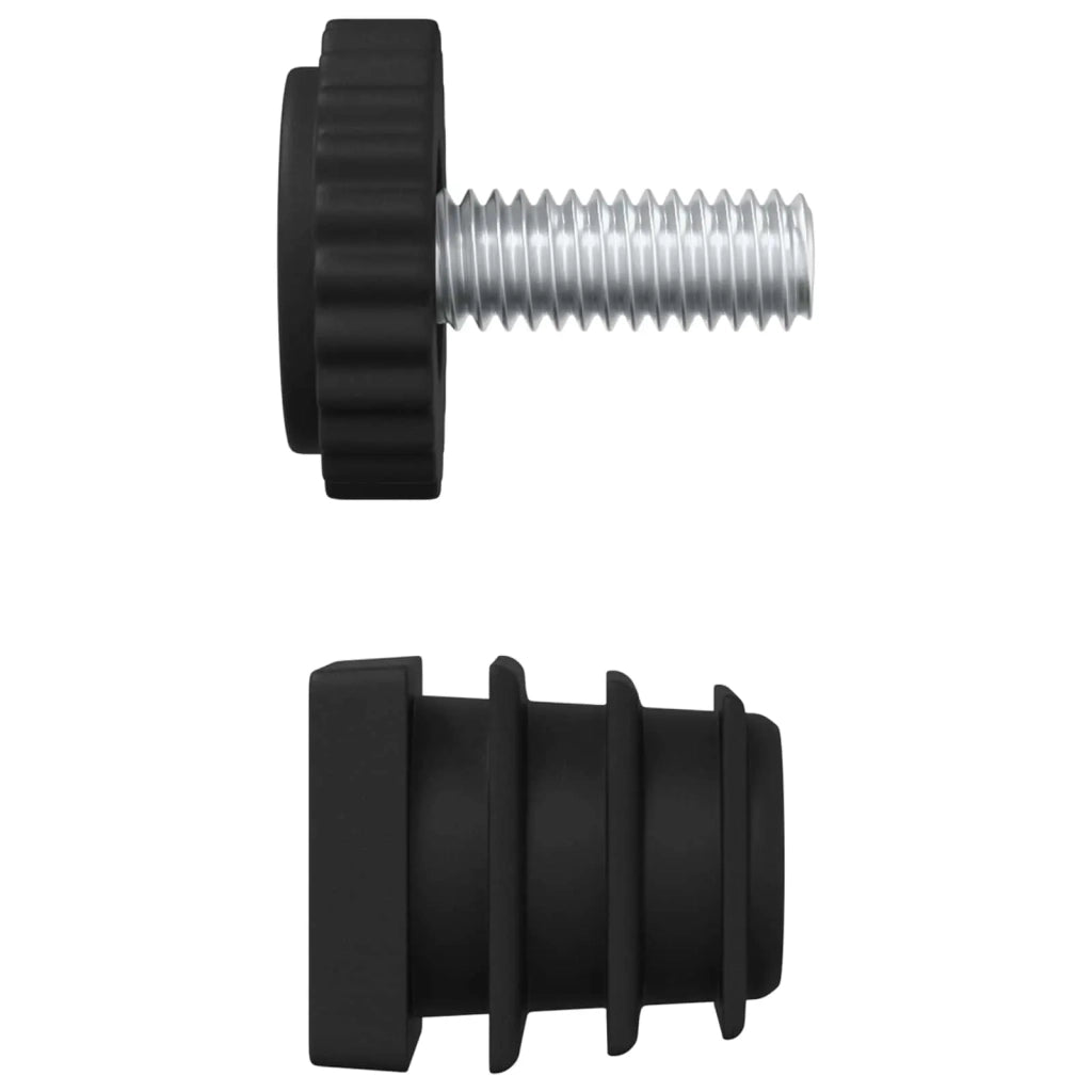 Livellatori per Mobili Regolabile 12 pcs Nero M6 PP 864854