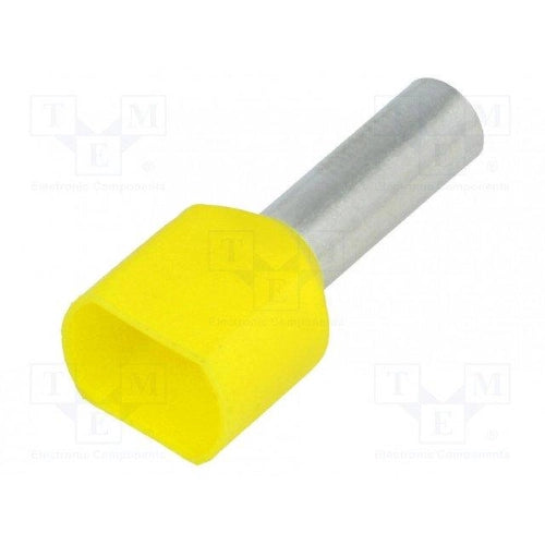 TERMINALE A BUSSOLA DIN GIALLO 2X6-14 - CONF. 50PZ