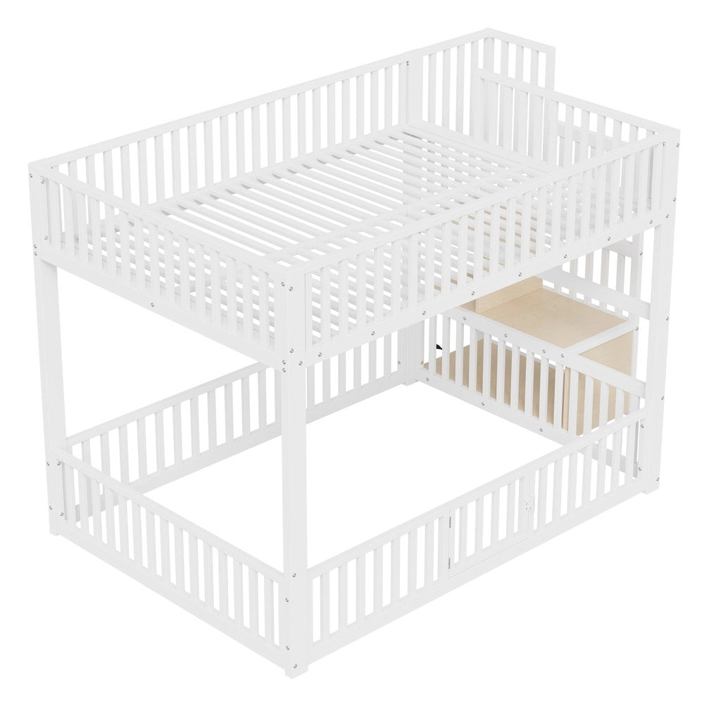 Letto a Castello con Contenitore e LED ¨C Xylo ¨C Bianco 140x200