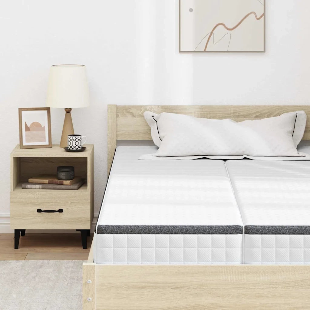 Materasso 2 pz-Set di 2 Materasso Bianco e Grigio 60 x 200 cm Molla Bonell