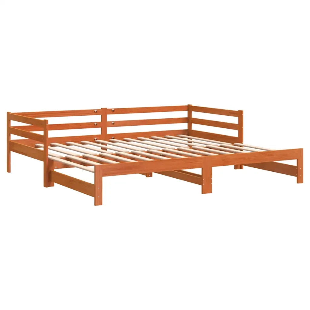 Divano con Letto Estraibile-Sofa Letto-Daybed Marrone Cera 80x200cm Massello Pino 867794
