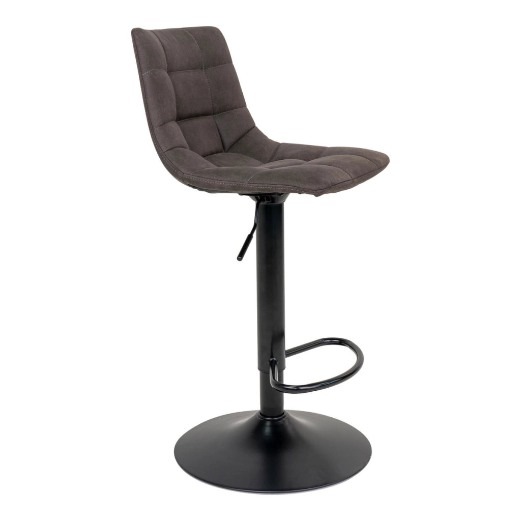 Set 2 sgabelli da bar Middelfart in microfibra grigio scuro con base nera
