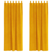 Tende Oscuranti | Tende Blackout 2 pz Giallo senape 140 x 245 cm Velluto