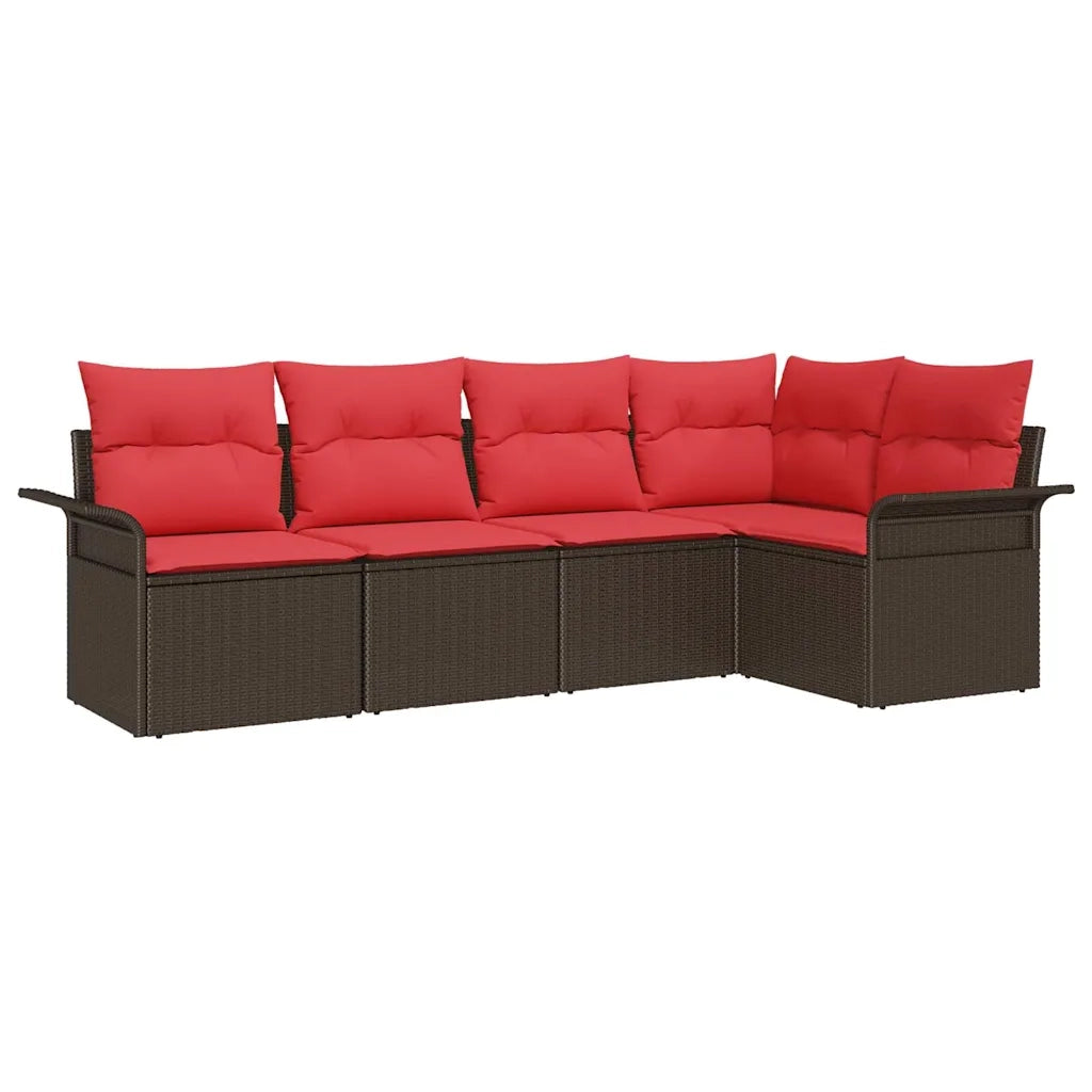Set Divano da Giardino 5 pcs Marrone polyrattan 3354033