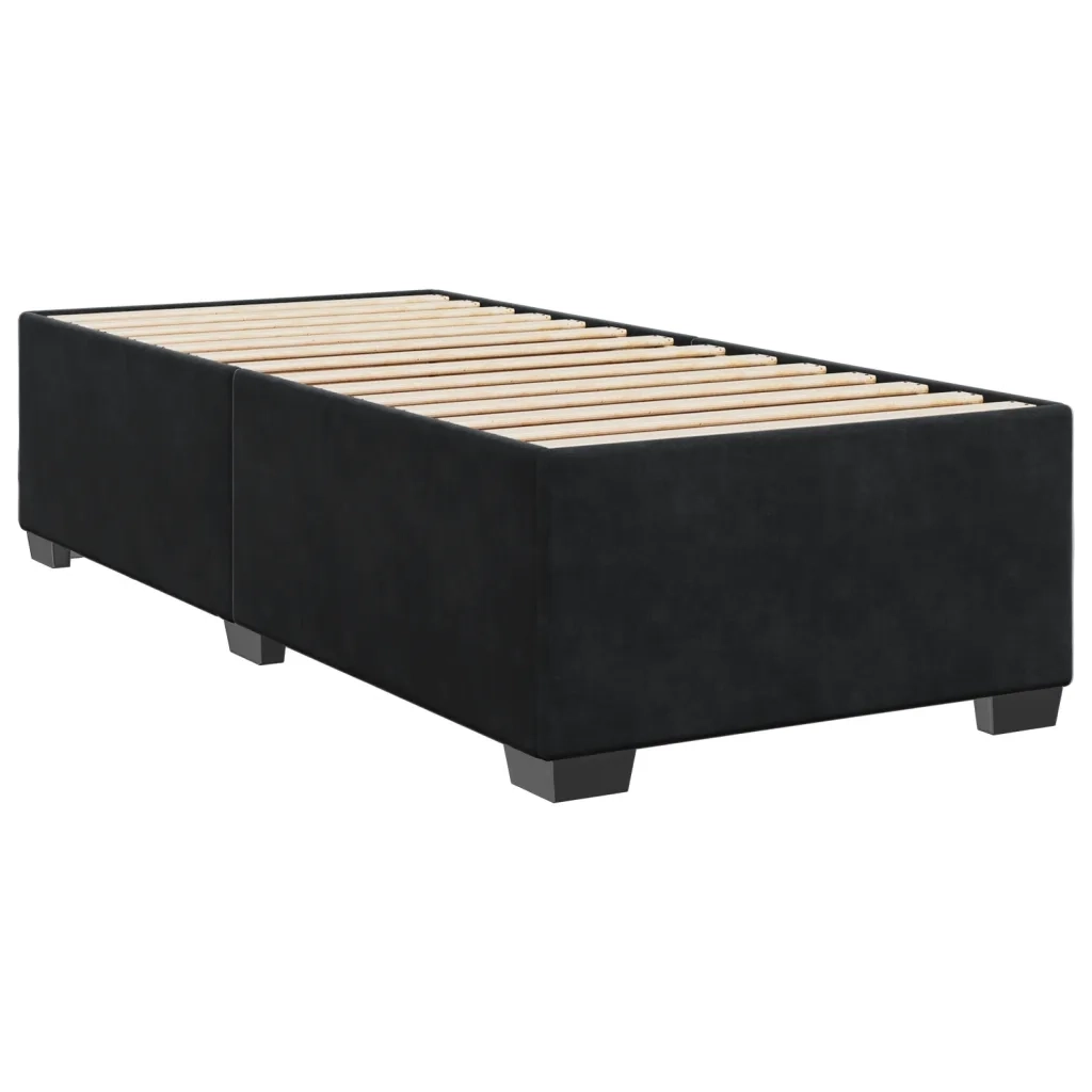 Giroletto a Molle con Materasso Nero 100x200 cm in Velluto 3285265