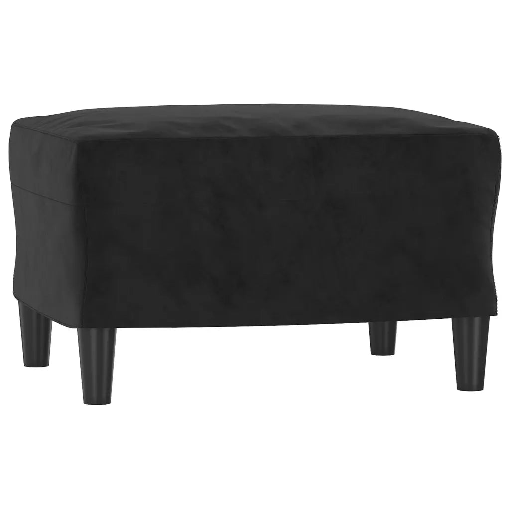 Poltrona con Poggiapiedi Nero 60 cm in Velluto