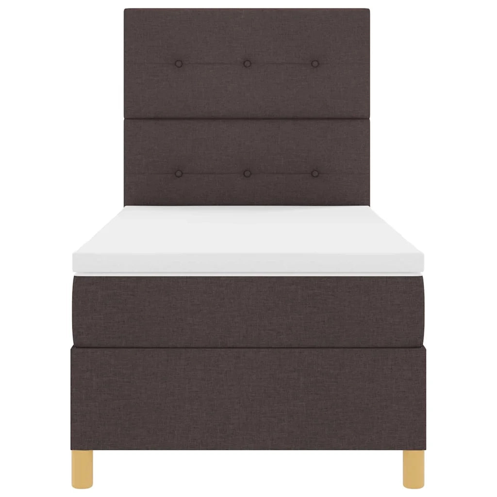 Letto a Sorgente LED Marrone Scuro 80 x 200 cm Tessuto 3343057