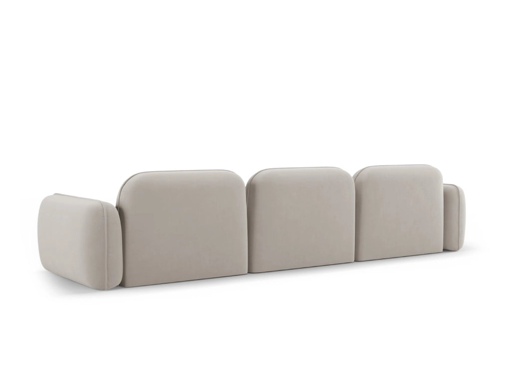 Cosmopolitan Design - Divano modulare "Sydney" 4 posti in velluto beige chiaro 