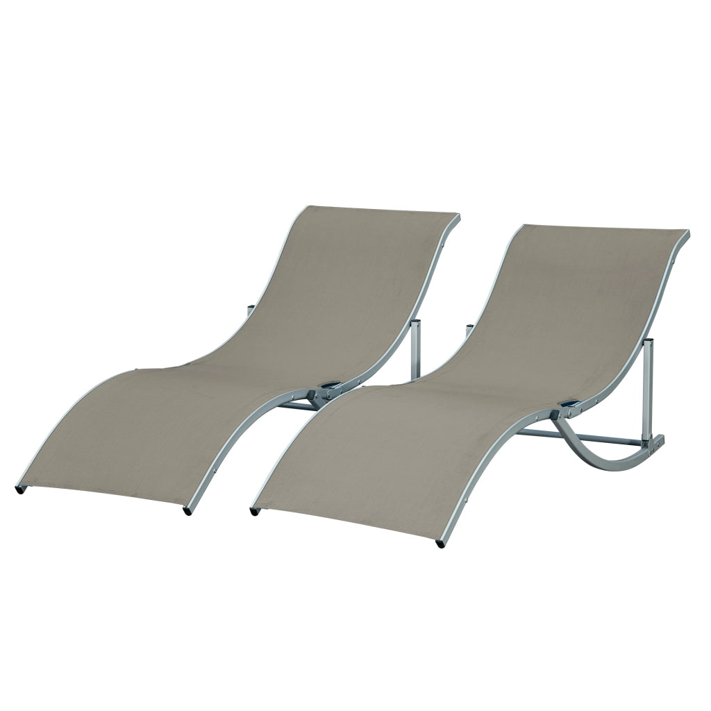 Lettino Prendisole Pieghevole ¨C Xylo ¨C Alluminio e Textilene, 61x165x63cm, Set 2 Pezzi