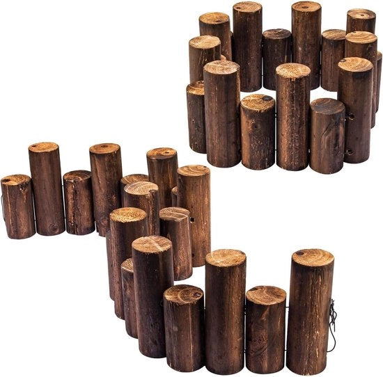 Bordi in Legno Flessibili - 2 Pezzi di Balaustra in Legno di Massa per Giardino