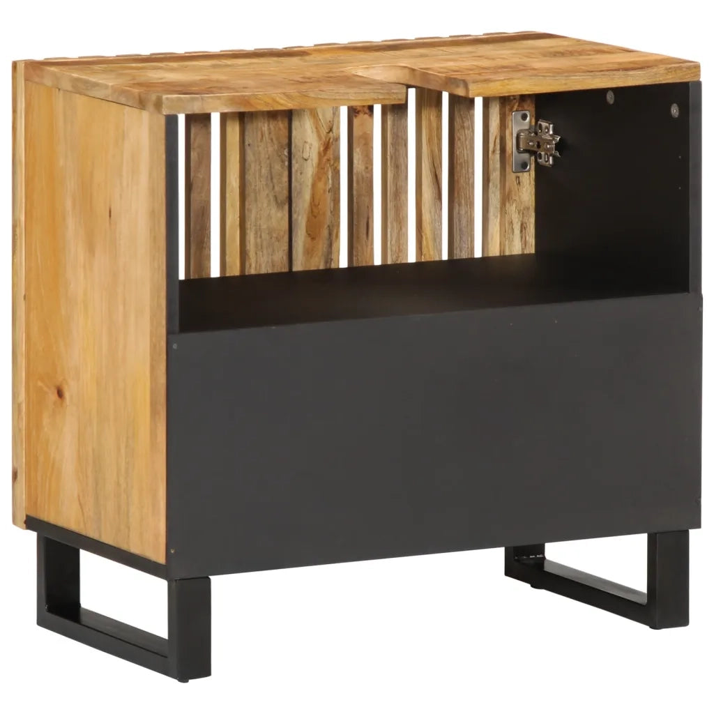 Mobile Lavabo da Bagno 62x34x58cm Legno Massello Mango Grezzo 377529