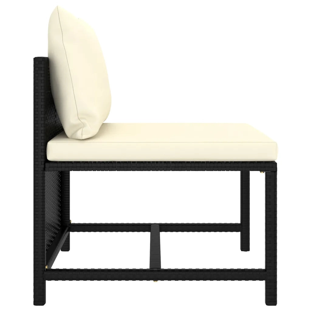 Set Divani da Giardino 9 pz con Cuscini in Polyrattan Nero 3059792
