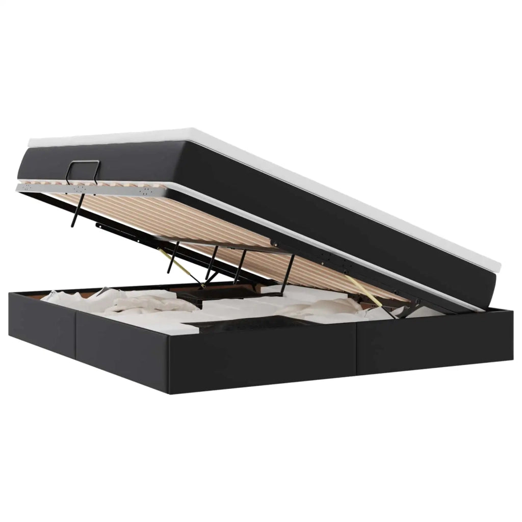 Letto con contenitore e materasso Nero 180 x 200 cm 3370174