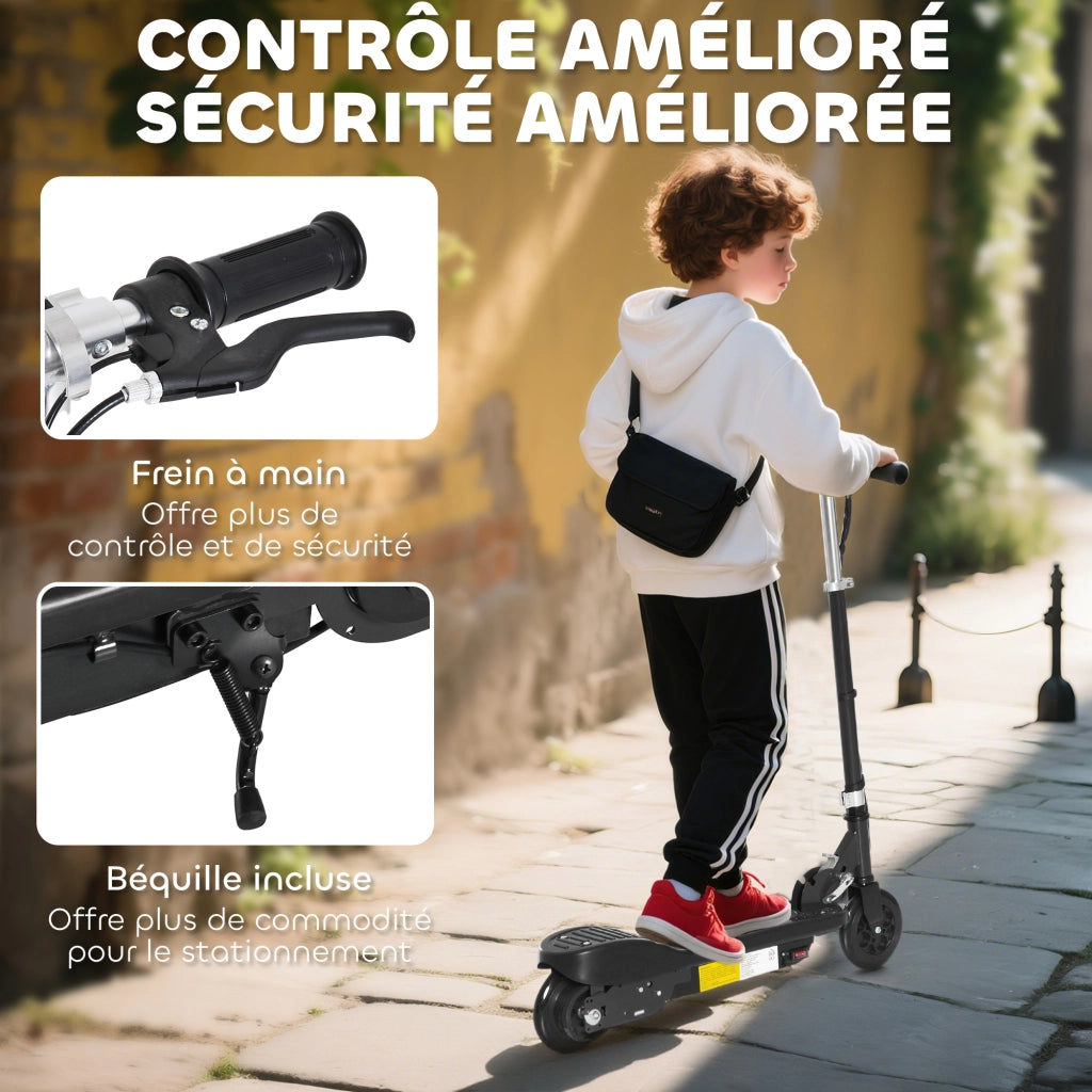 Monopattino Elettrico Pieghevole per Bambini ¨C Xylo ¨C 120W 12km/h 7+ Anni Nero