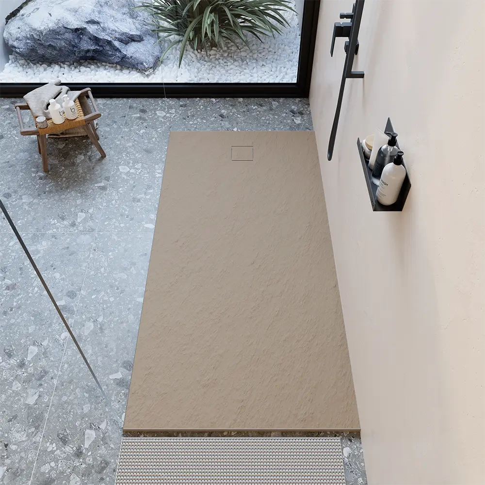 Piatto doccia 90x170 cm colore marrone effetto pietra | Samos