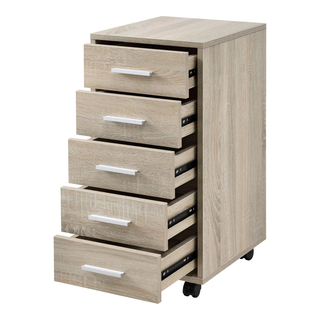Mobiletto mobile con 5 cassetti in MDF beige 63 cm 03_0001246