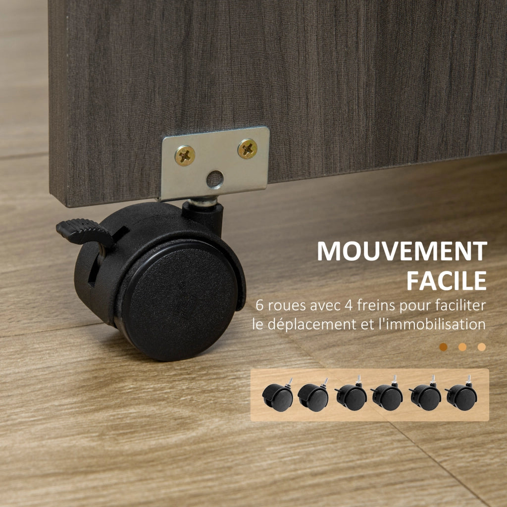 Tavolo da pranzo pieghevole con 2 cassetti e ripiano ¨C Minimal ¨C grigio