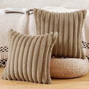 Set di cuscini decorativi in plu - 2 pezzi - marrone - 45x45 cm