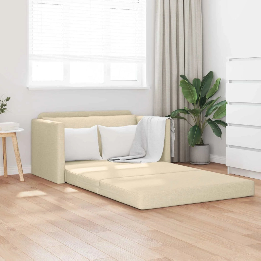 Divano letto 110cm Crema Tessuto 4106697