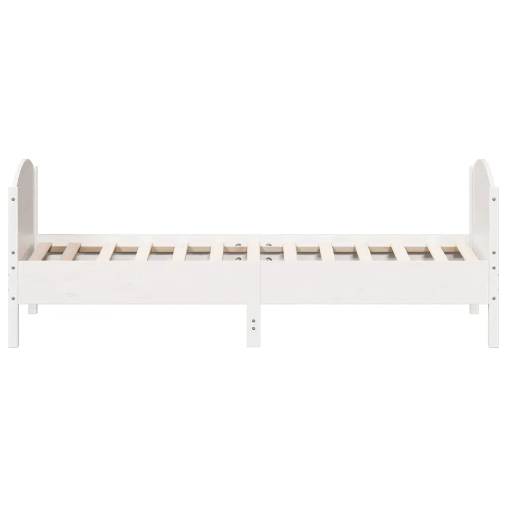 Letto singolo | Letto per adulti | Letto senza Materasso Bianco 90x200 cm Legno Massello di Pino