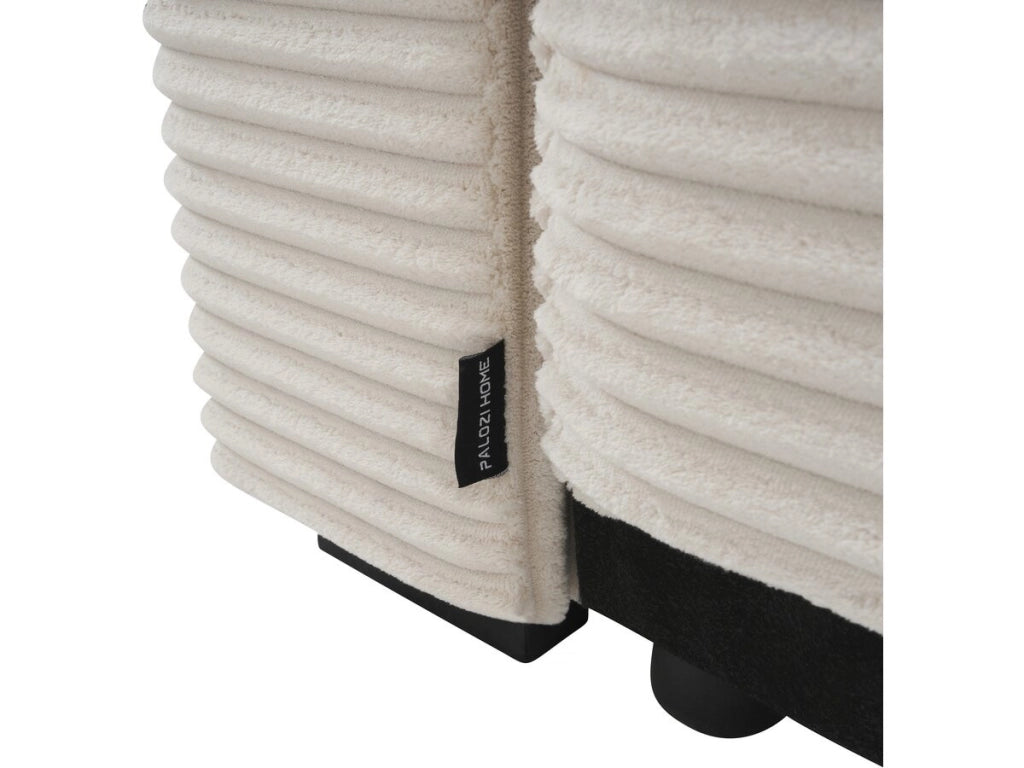 Divano angolare in velluto a coste "Opera" - 3 posti - Beige