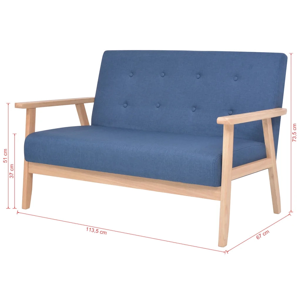 Set di Divani 2 pz in Tessuto Blu 274914