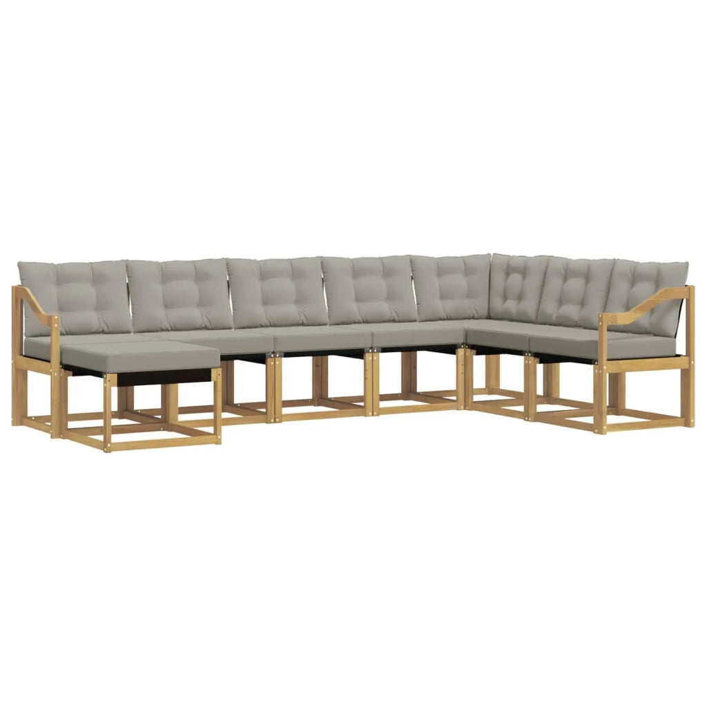 Set di divani da esterno 8 pcs Bianco e Grigio Chiaro 3389773