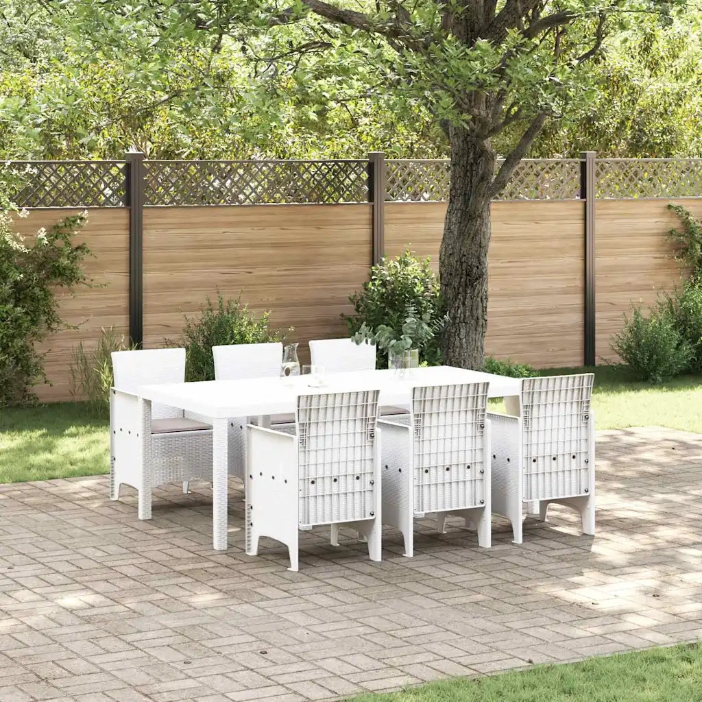 Set da Pranzo per Giardino 7 pcs Bianco Polipropilene 3378723