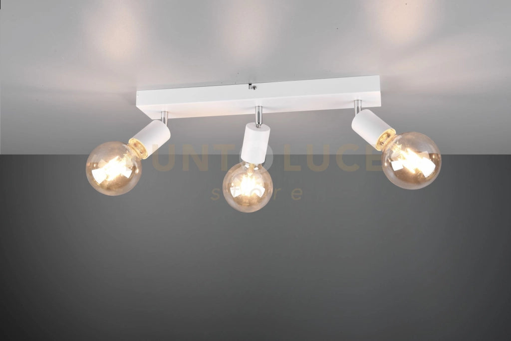 VANNES BARRA 3 SPOTS ORIENTABILI BIANCA L. 44CM ATTACCO E27